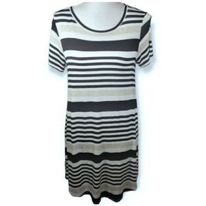 WASABI + MINT GRAY, BLACK, & WHITE STRIPE DRESS SZ.S GUC.